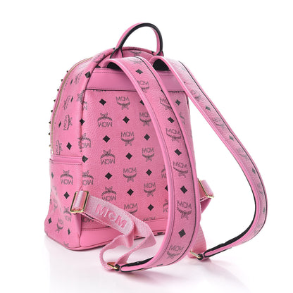 MCM Visetos Small Stark M Logo Collection Backpack Pink 3 of 8