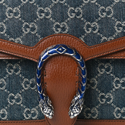 Gucci New Denim GG Monogram Dollar Calfskin Enamel Small Dionysus Shoulder Bag Blue Tea Cuir Epilog Electric Blue 8 of 11