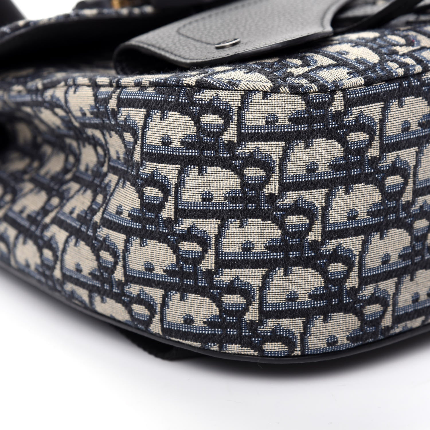 Christian Dior Oblique Jacquard Mini Saddle Backpack Navy Blue 5 of 9