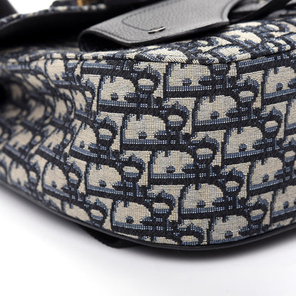 Christian Dior Oblique Jacquard Mini Saddle Backpack Navy Blue 5 of 9