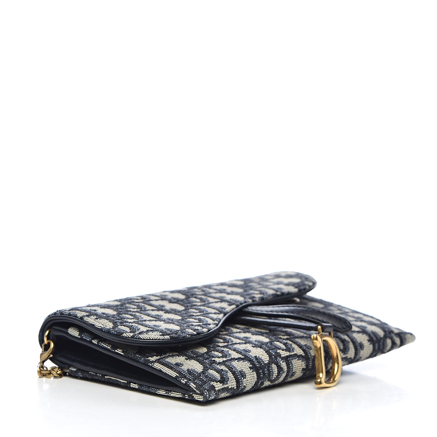 Oblique Saddle Chain Wallet Blue