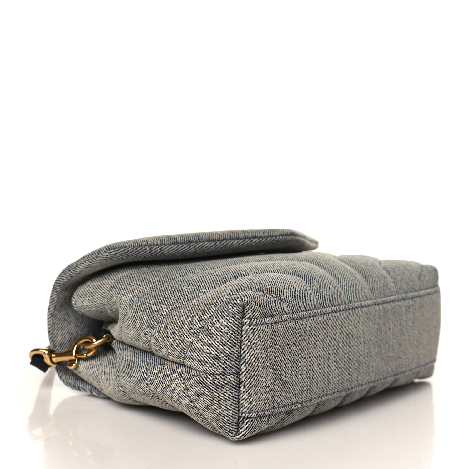 Saint Laurent Denim Y Quilted Monogram Toy Loulou Crossbody Bag Grey 4 of 8