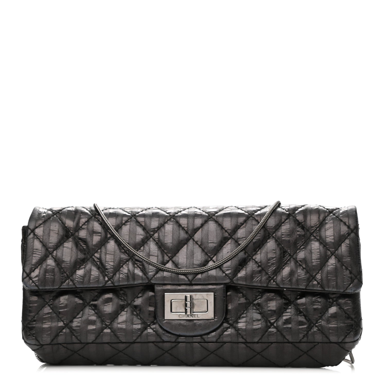 Chanel Metallic Calfskin Striped 2.55 Reissue Flap Black 1 of 10