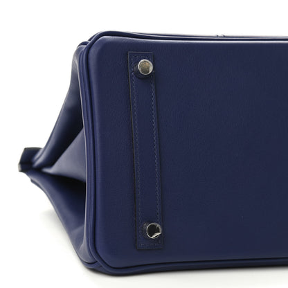 Hermes Swift Epsom Tressage Birkin 30 Bleu Encre Bleu Du Nord Gold 9 of 10