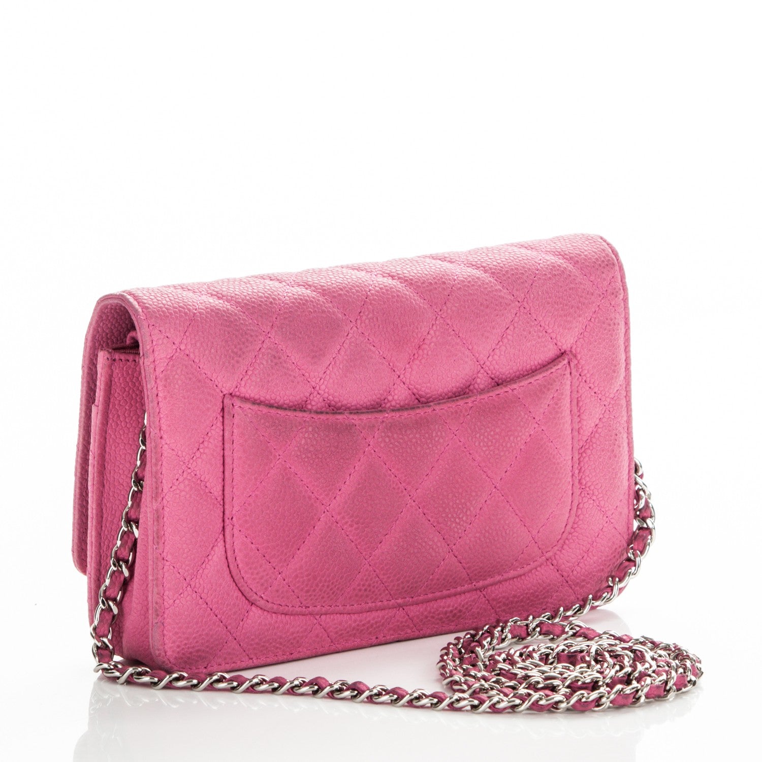 Chanel Iridescent Caviar Quilted Wallet on Chain WOC Pink 3 of 8