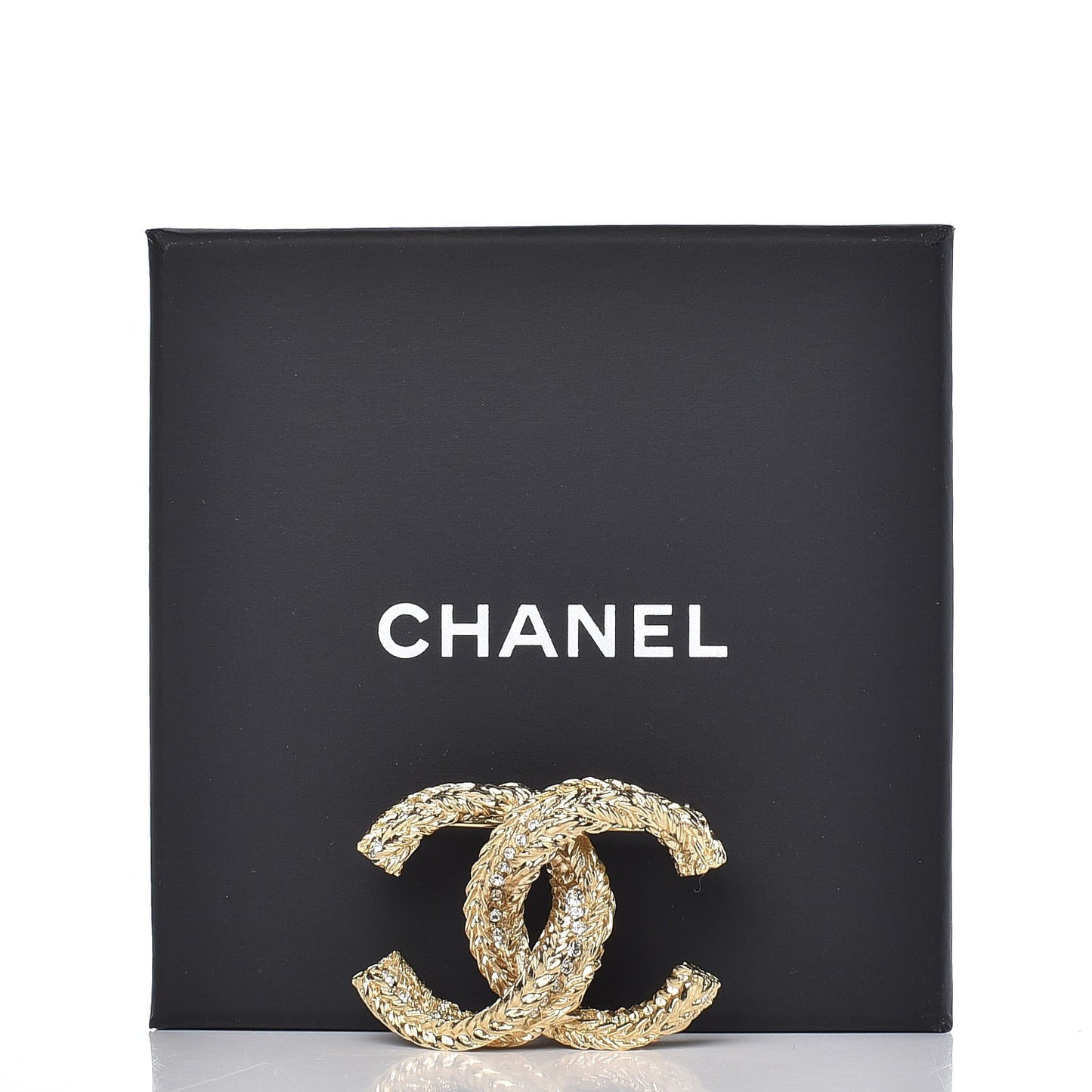 Crystal CC Brooch Gold