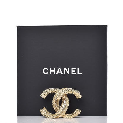 Chanel Crystal CC Brooch Gold 5 of 5