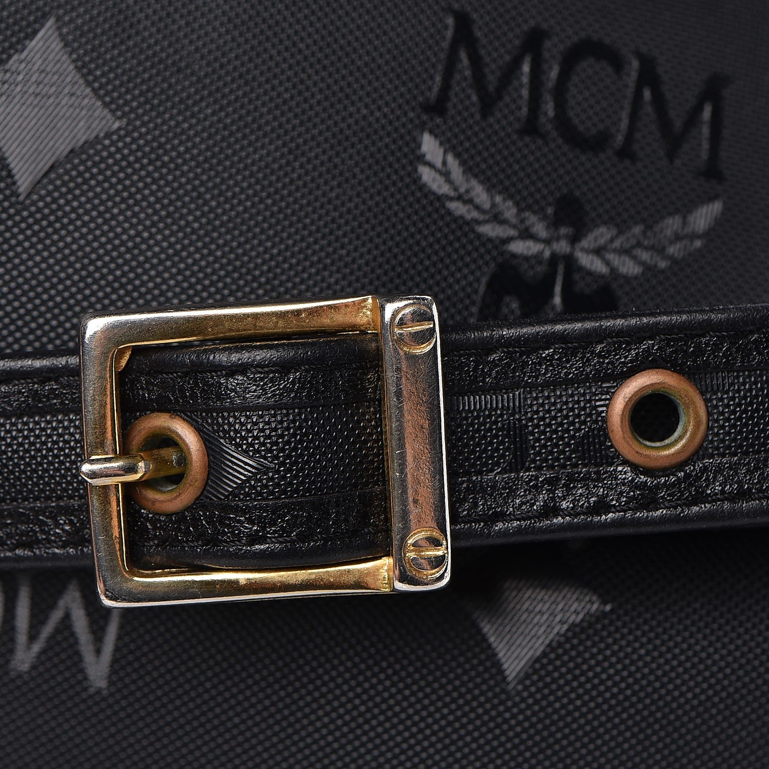 MCM Monogram Coated Canvas Camera Bag Crossbody Black 9 of 16