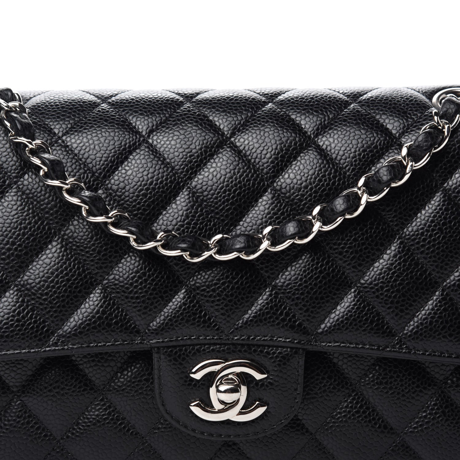 Chanel Caviar Quilted Medium Double Flap Black 11 of 12