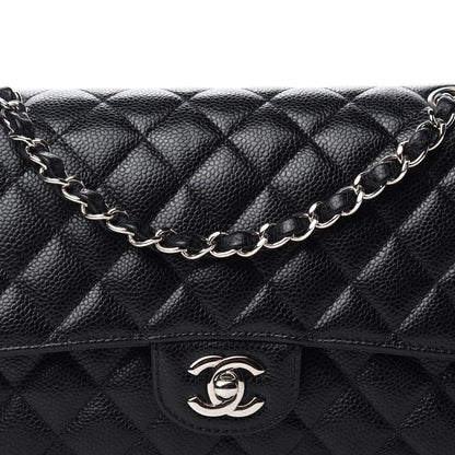 Chanel Caviar Quilted Medium Double Flap Black 11 of 12