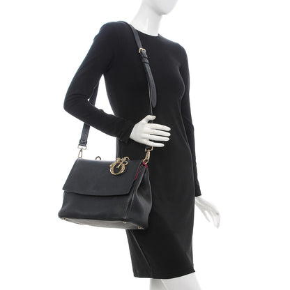 Christian Dior Bullcalf Medium Be Dior Flap Black Fraise 2 of 14