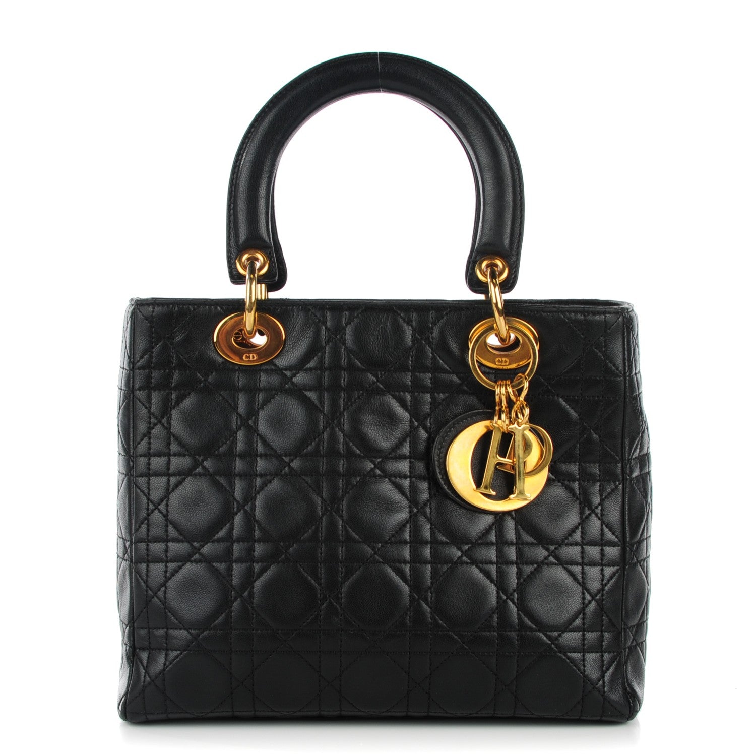 Christian Dior Lambskin Cannage Medium Lady Dior Black 1 of 8
