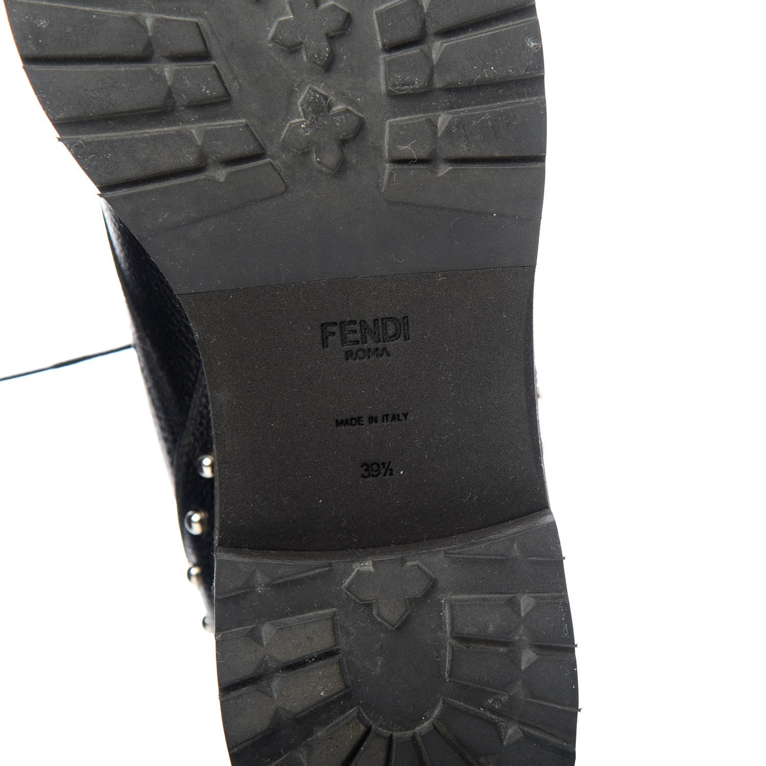Fendi Calfskin Studded Bugs Combat Boots 39.5 Black 9 of 9