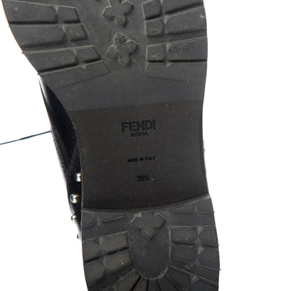 Fendi Calfskin Studded Bugs Combat Boots 39.5 Black 9 of 9