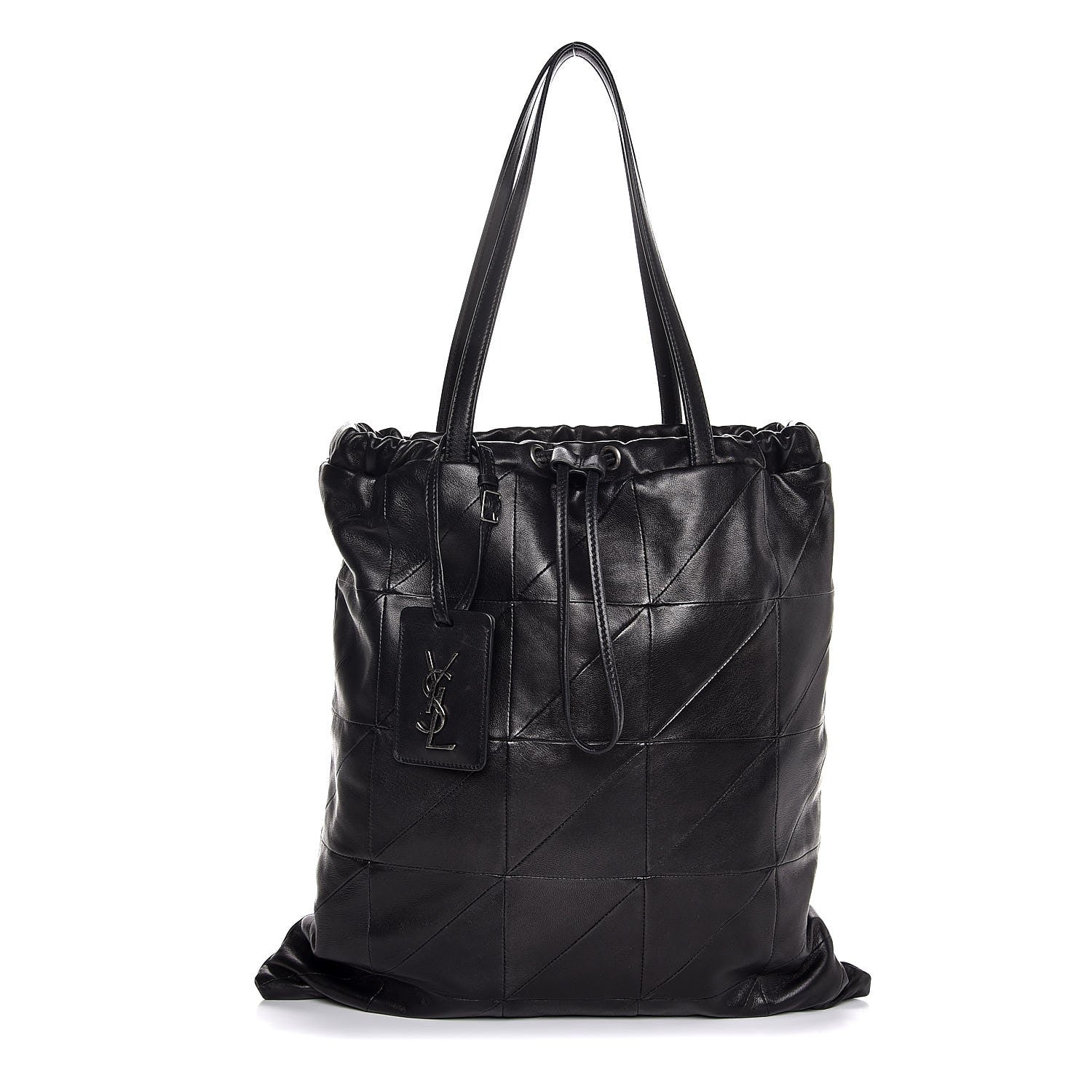 Saint Laurent Lambskin Patchwork Jamie Drawstring Bag Black 1 of 7