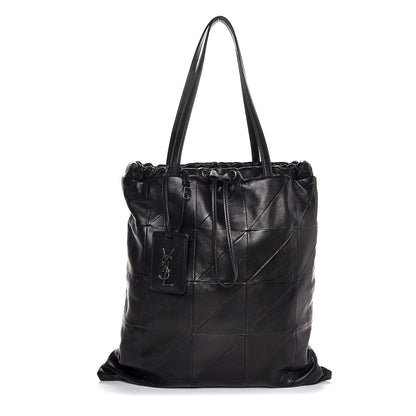 Saint Laurent Lambskin Patchwork Jamie Drawstring Bag Black 1 of 7