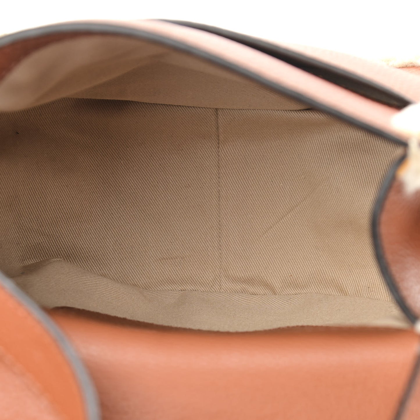 Calfskin Shearling Small Marcie Saddle Bag Caramel