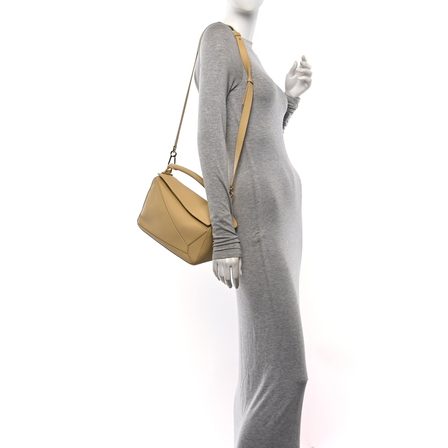 Grained Calfskin Small Puzzle Bag Dark Butter