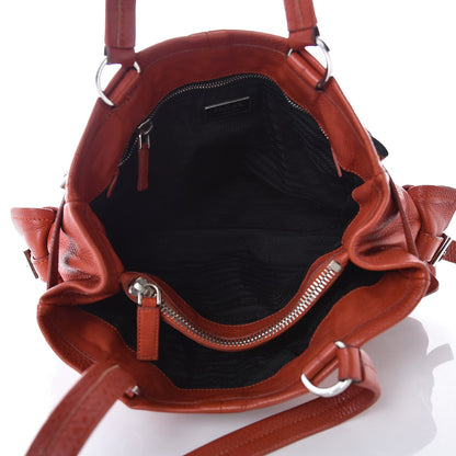 Prada Vitello Daino Shoulder Bag Arancio 6 of 17