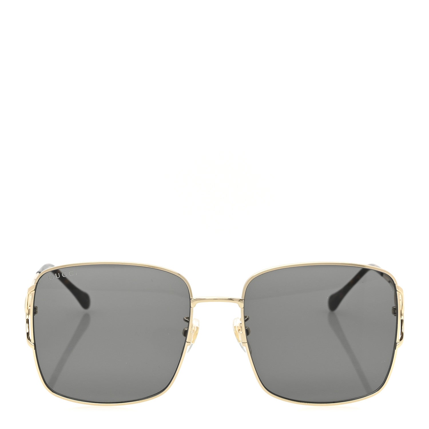 Gucci Metal Horsebit Square Frame Sunglasses GG1018SK Gold 2 of 8