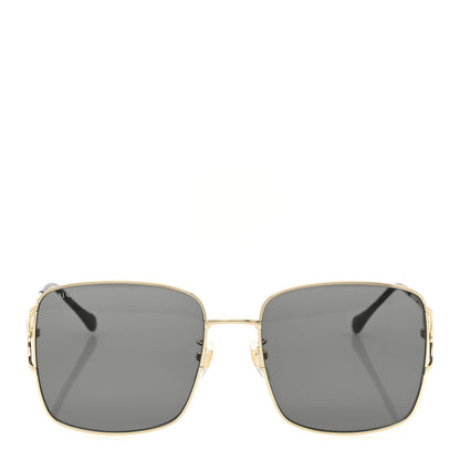 Gucci Metal Horsebit Square Frame Sunglasses GG1018SK Gold 2 of 8