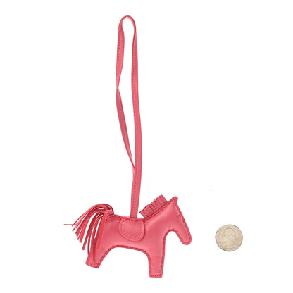 Hermes Milo Lambskin Grigri Rodeo Horse Bag Charm PM Rose Azalee 2 of 3