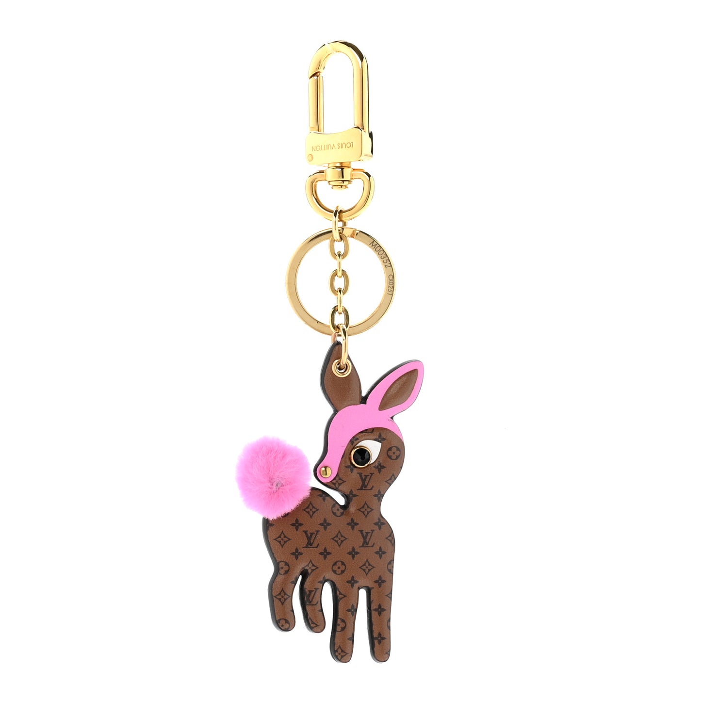 Calfskin Superstition Deer Bag Charm Key Holder Rose