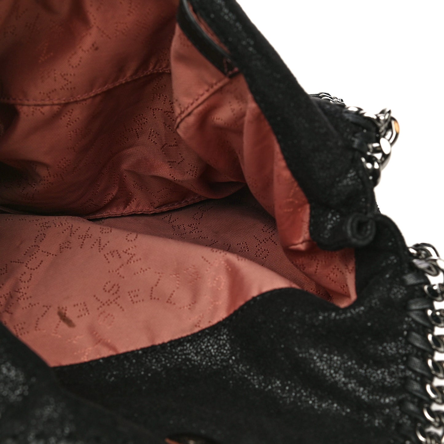 Shaggy Deer Mini Falabella Fold Over Tote Black