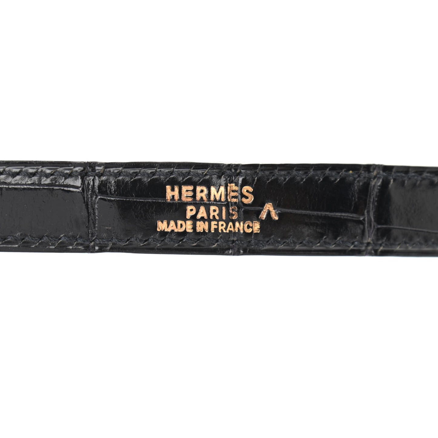 Shiny Porosus Crocodile Kelly Sellier 25 Black