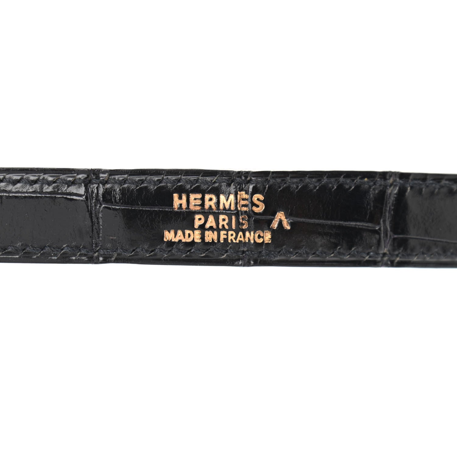 Hermes Shiny Porosus Crocodile Kelly Sellier 25 Black 10 of 18