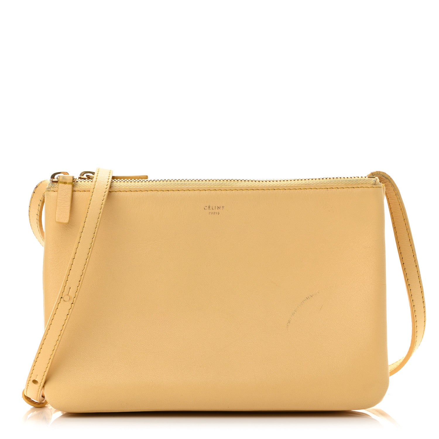 Celine Lambskin Small Trio Crossbody Bag Butter 1 of 14