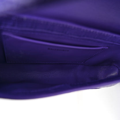 Balenciaga Shiny Super Supple Calfskin Crocodile Embossed Small XX Flap Stretch Bag Purple 5 of 13