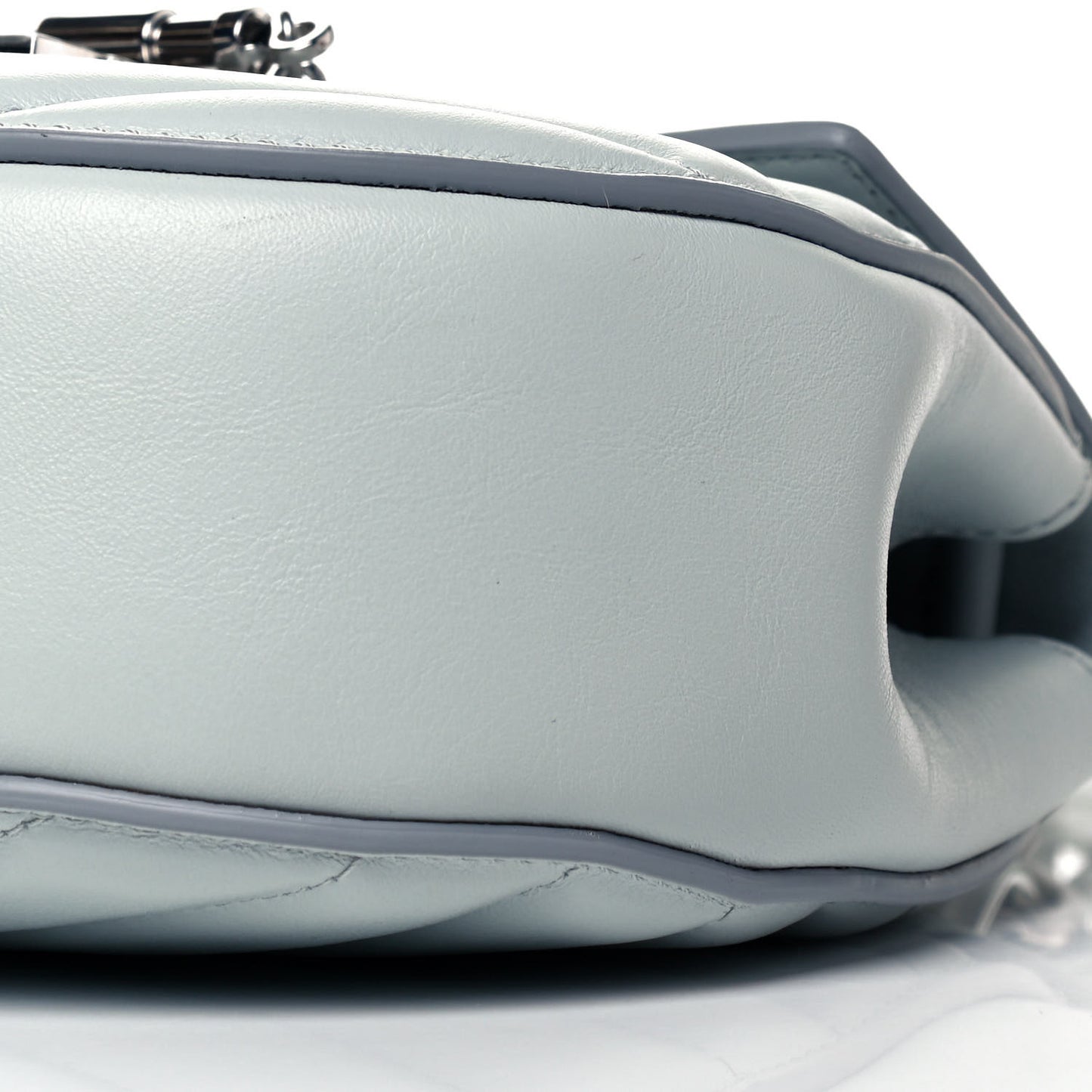 Calfskin Quilted Mini Drew Bijou Shoulder Bag Airy Grey