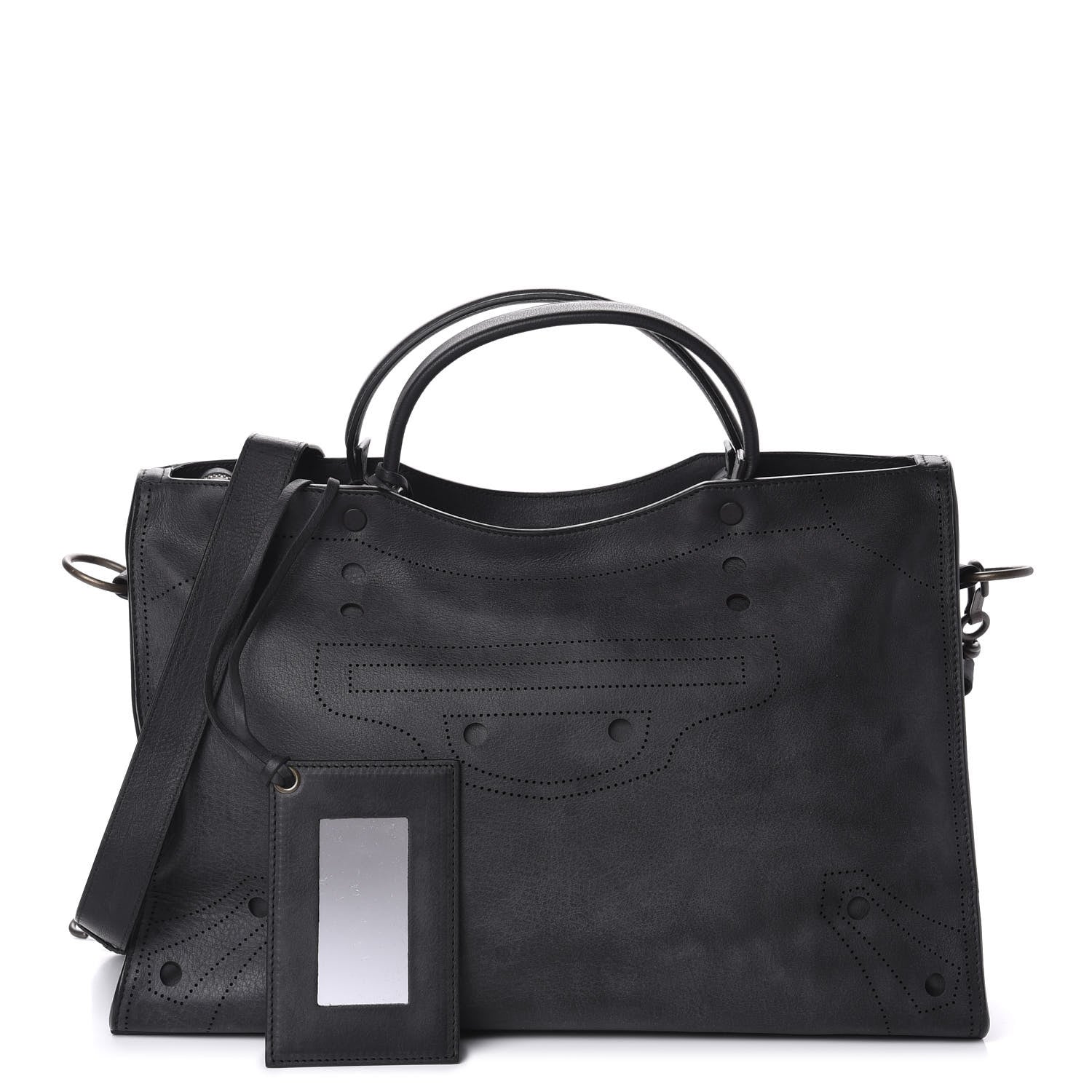 Balenciaga Veau Soyeux Perforated Blackout Hardware City Black 1 of 10