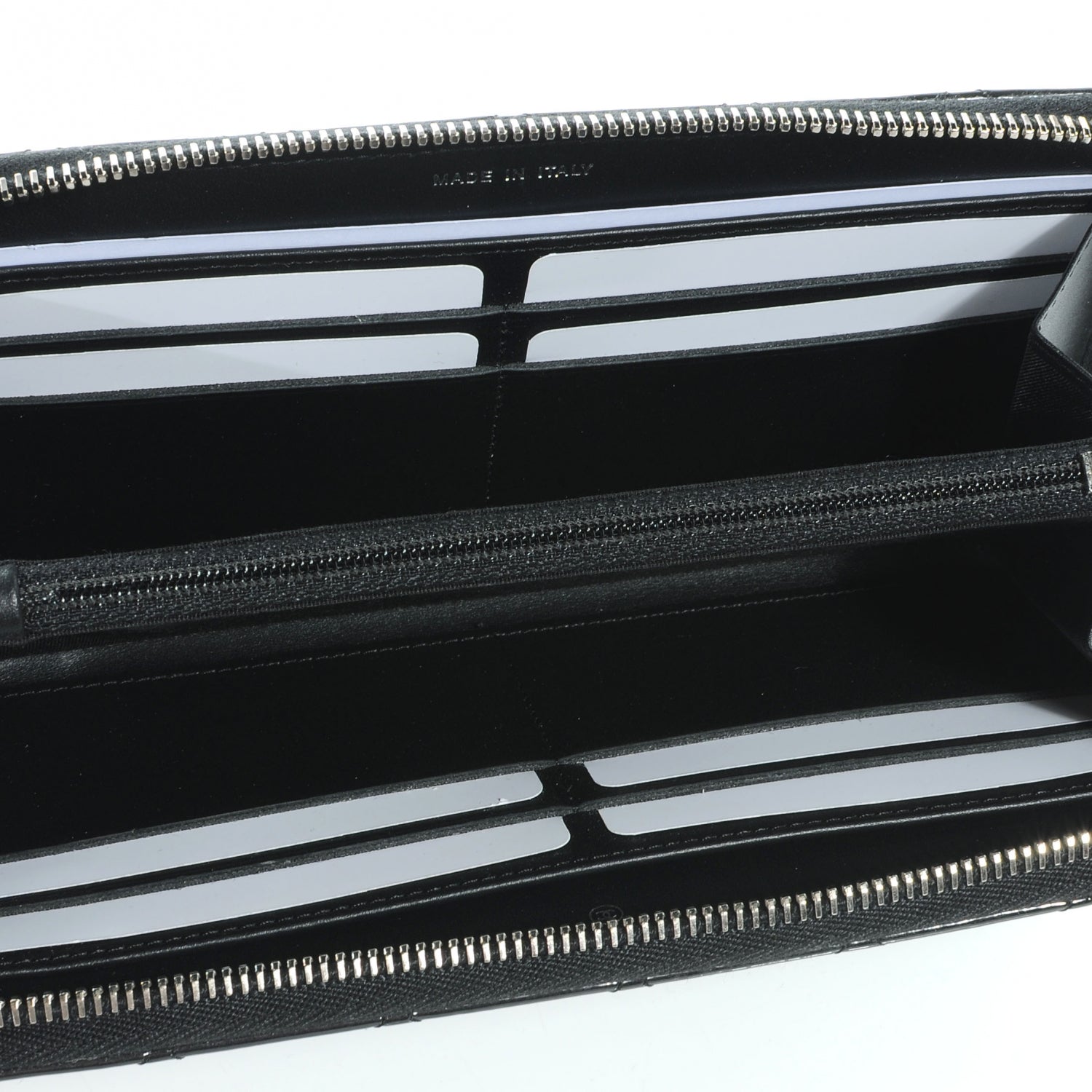 Chanel Patent Quilted Large Zip Around Wallet Black 8 of 9