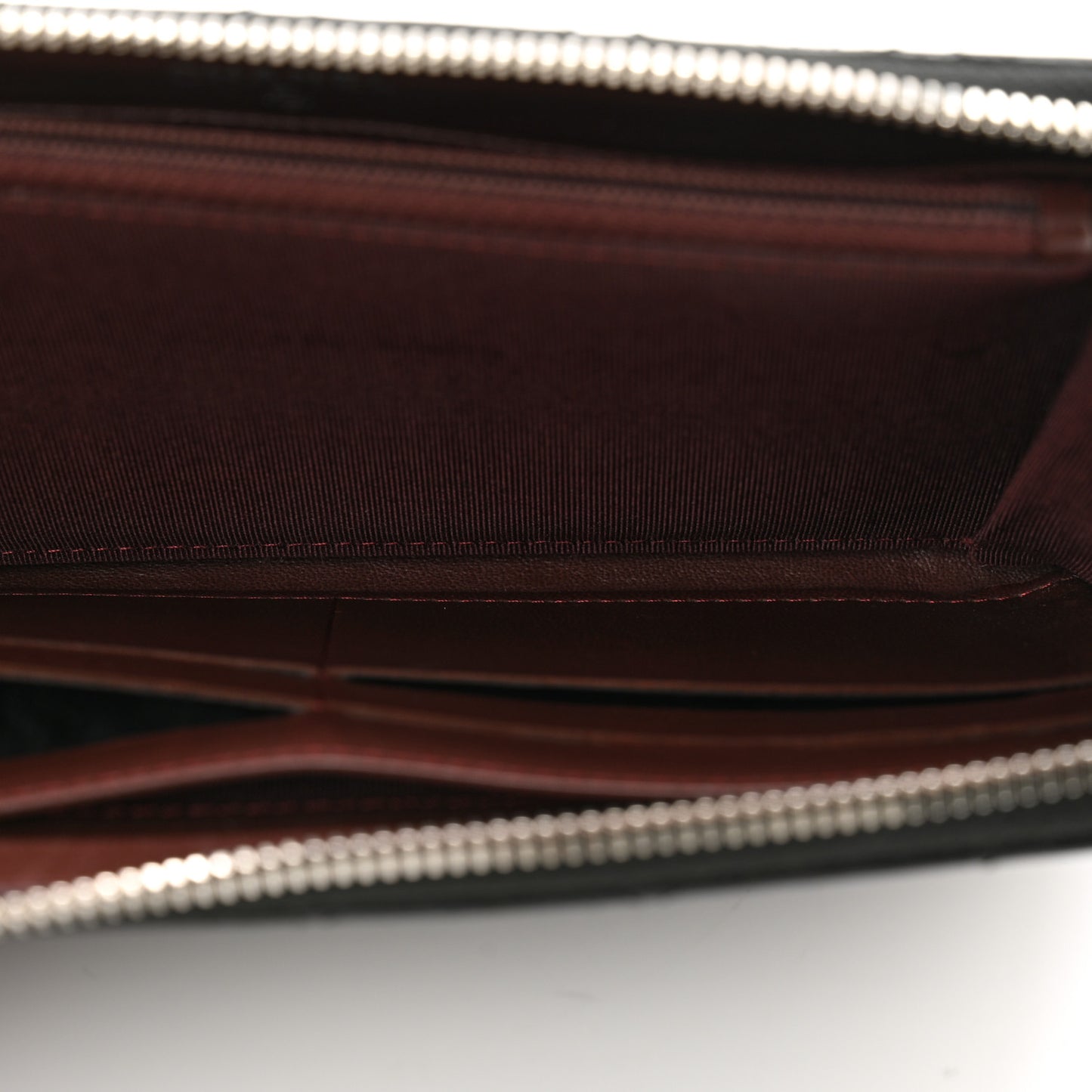 Lambskin Quilted Large Gusset Zip Around Wallet Black