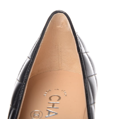 Chanel Lambskin Suede Quilted Cap Toe Pumps 38 Black 9 of 10