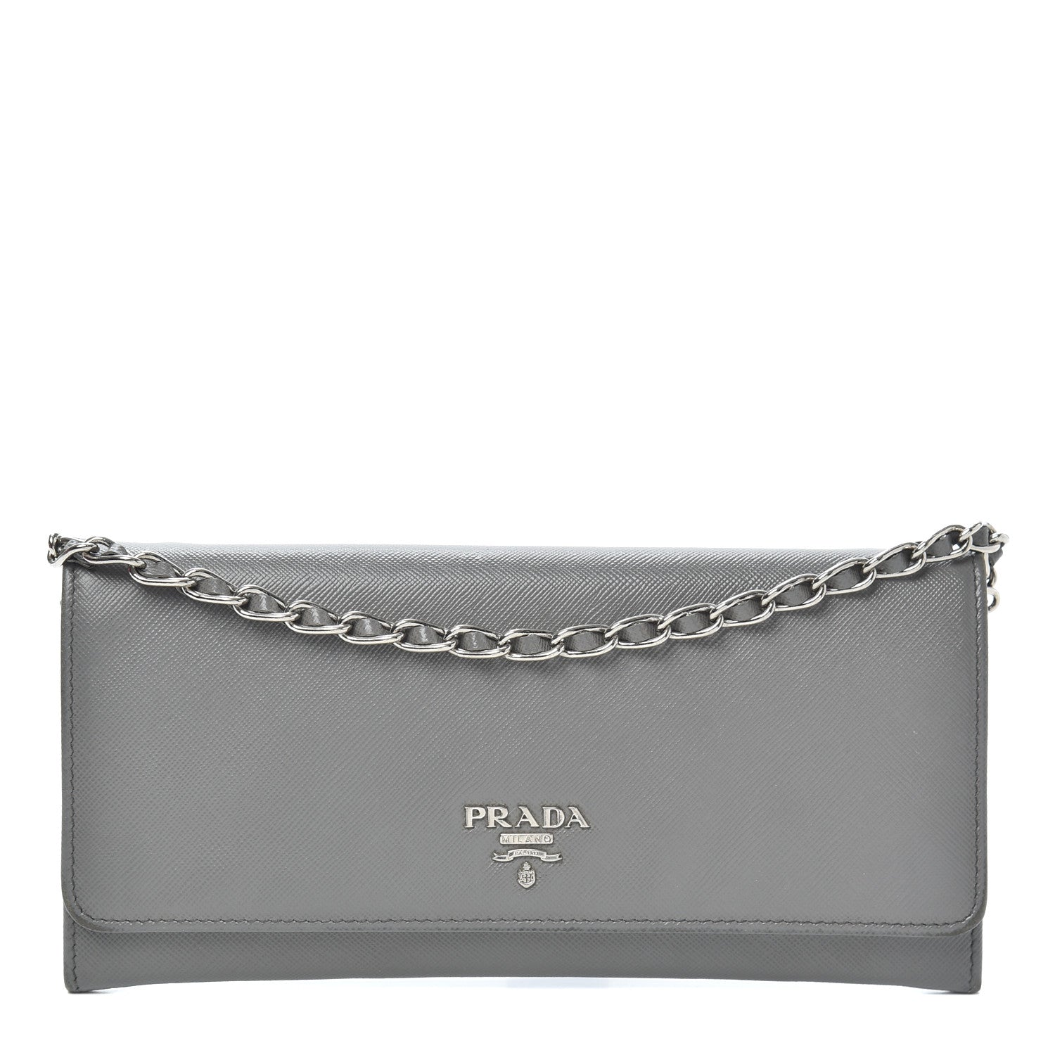 Prada Saffiano Metal Oro Chain Wallet Marmo 1 of 8