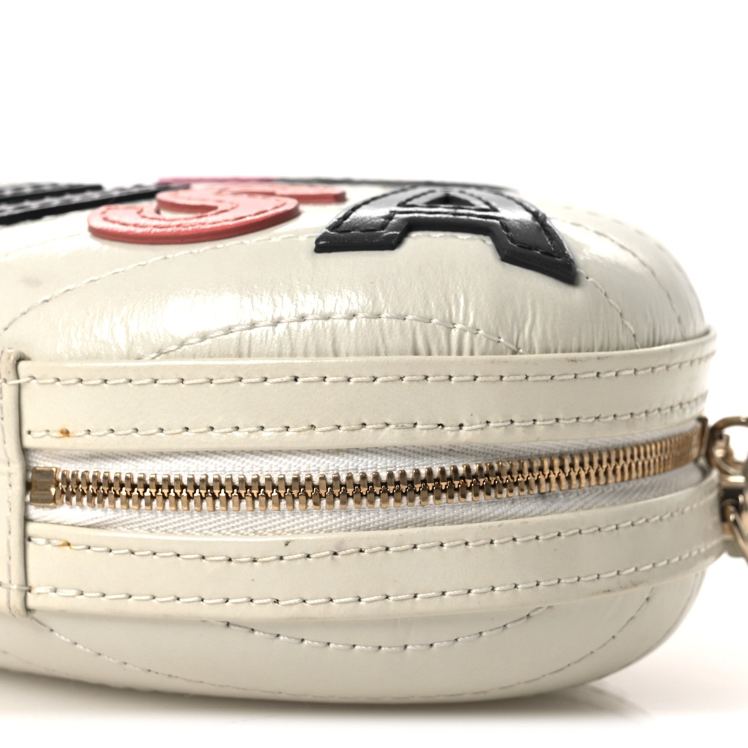 Chanel Embroidered Lambskin Chevron Quilted La Pausa Evening Bag White 10 of 11