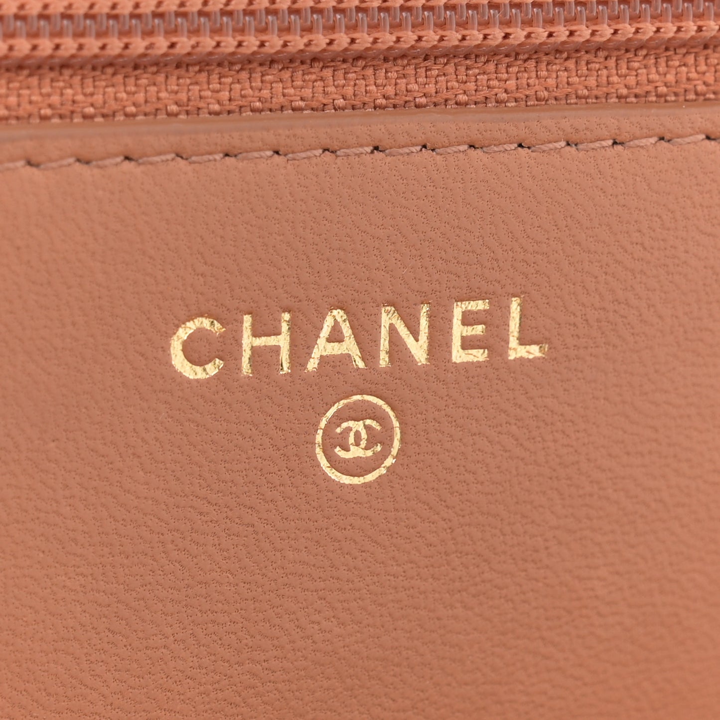 Lambskin Quilted Trendy CC Wallet On Chain WOC Camel