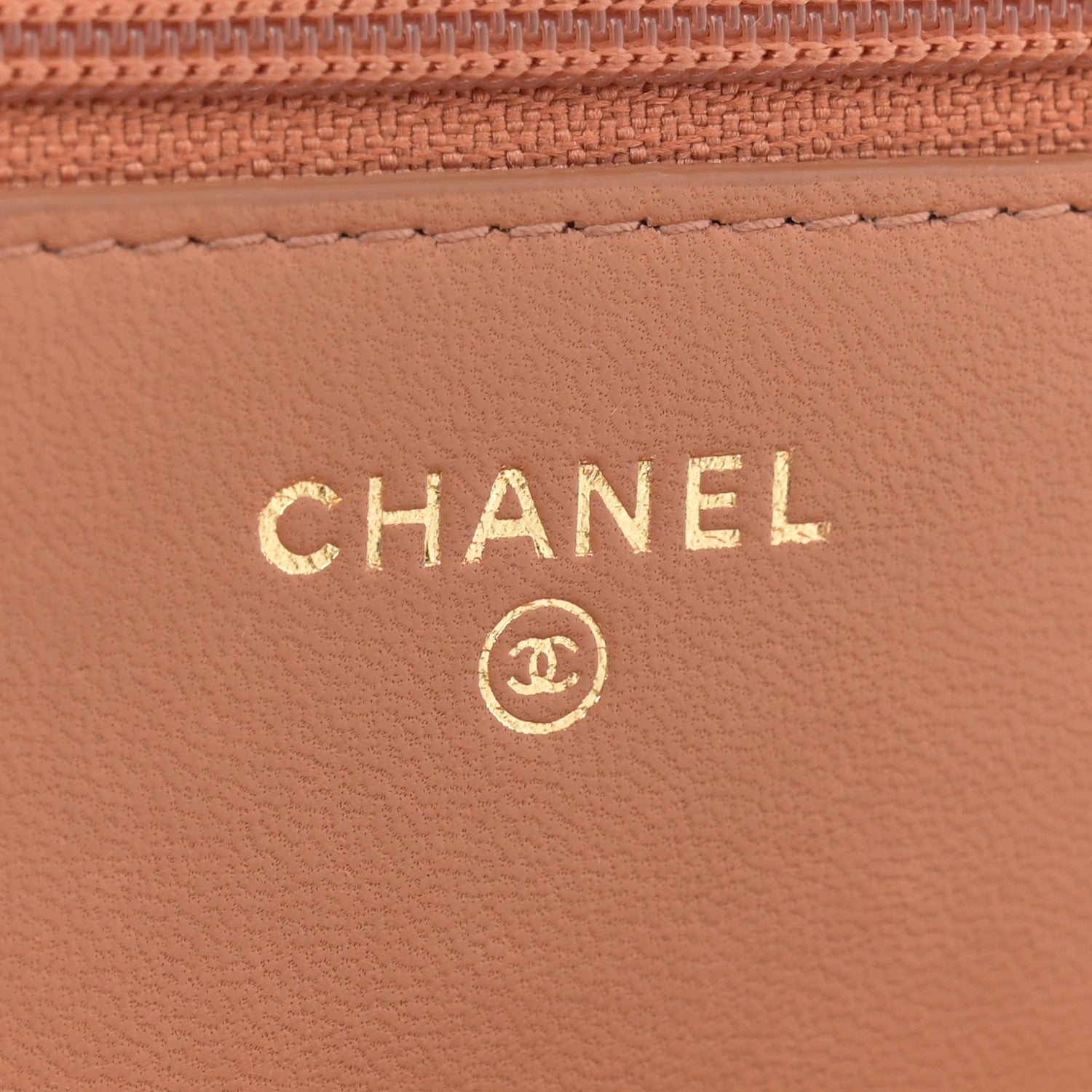 Chanel Lambskin Quilted Trendy CC Wallet On Chain WOC Camel 6 of 15
