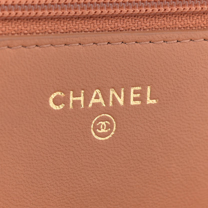 Chanel Lambskin Quilted Trendy CC Wallet On Chain WOC Camel 6 of 15