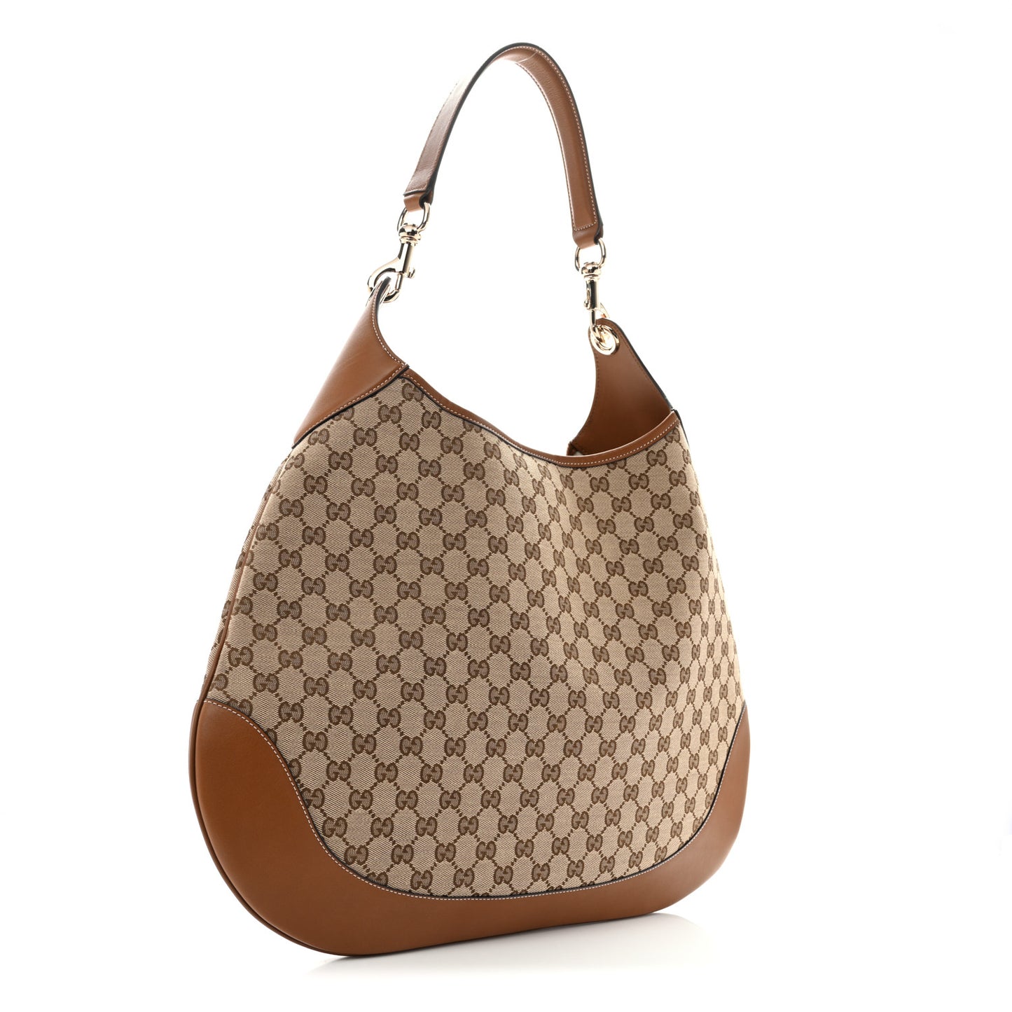 GG Supreme B Large Shoulder Bag Beige Dark Brown