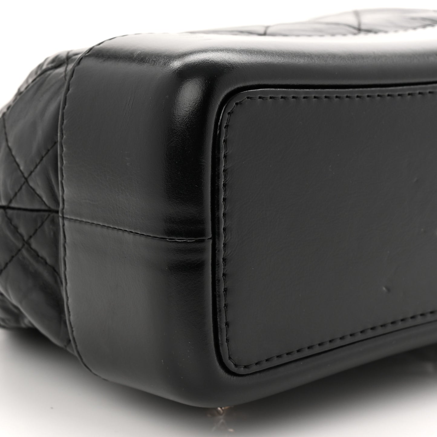 Aged Calfskin Quilted Small Gabrielle Backpack Black
