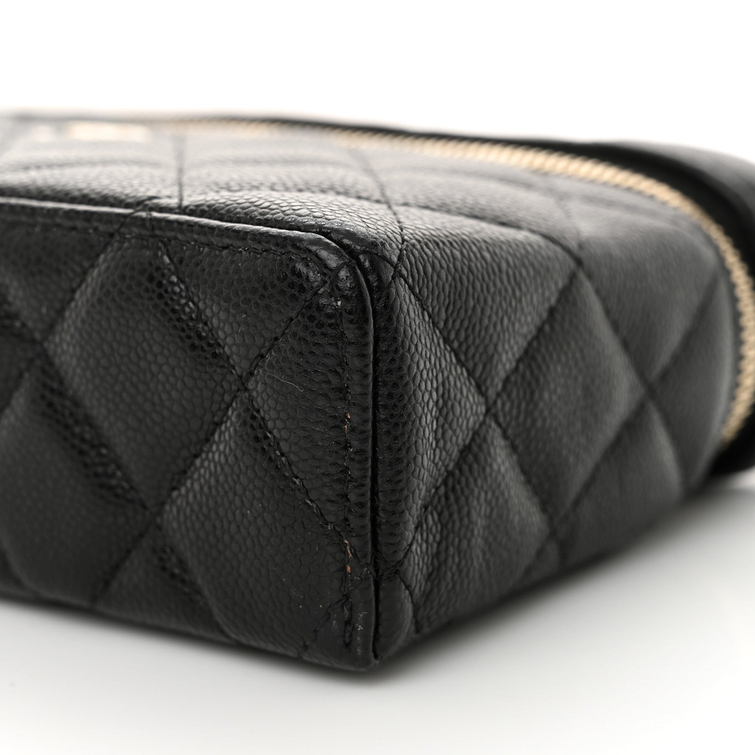 Chanel Caviar Quilted Top Handle Slim Vanity With Chain Black 10 of 12