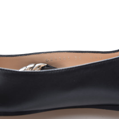 Gucci Nappa Lumiere Deva Horsebit Chain Embellished Flats 36 Black 8 of 9