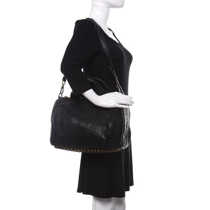 Alexander Wang Pebbled Lambskin Rocco Black Antique Brass Hardware 2 of 9