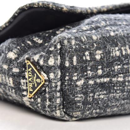 Prada Tweed Clutch Black White 8 of 9