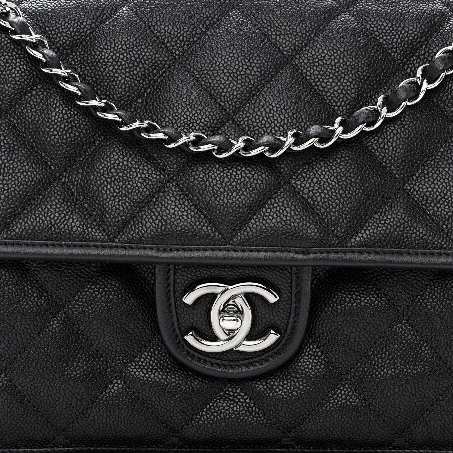 Chanel Caviar Quilted Large French Riviera Flap Black 8 of 10