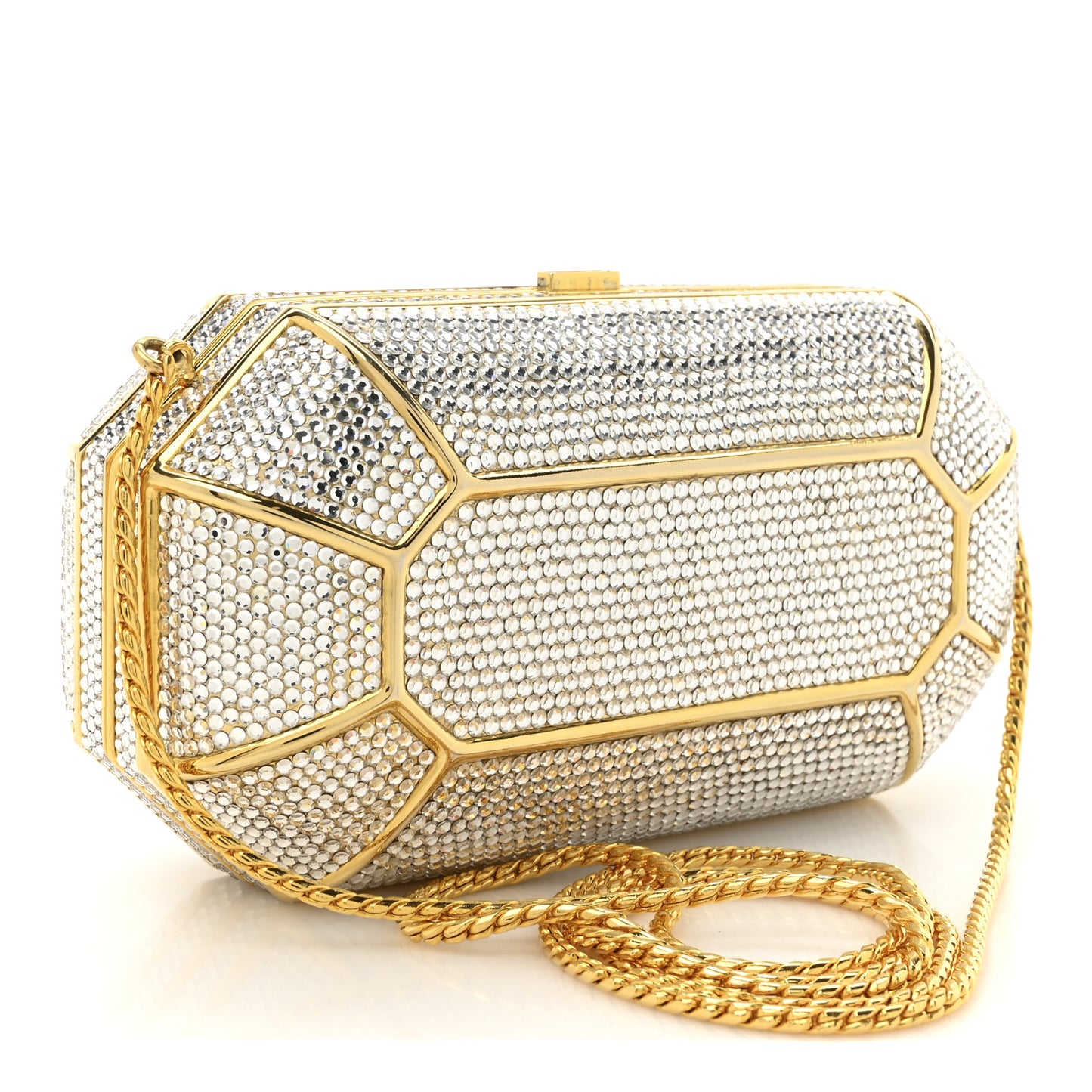 Swarovski Crystal Minaudiere Clutch Gold Silver